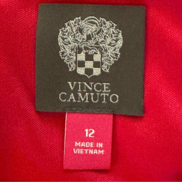 NWT Vince Camuto hot pink sleeveless chiffon caped mini shift dress size 12 b8 - Picture 2 of 4